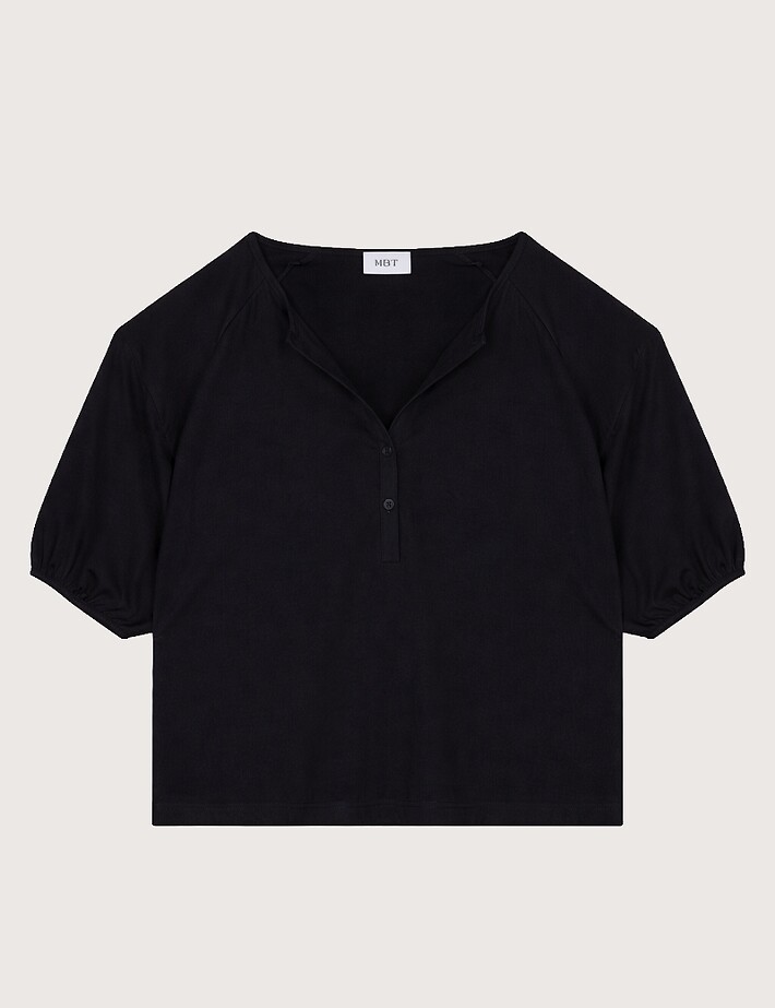 HBT Basics Shiny Silky | Nichols Top Noir