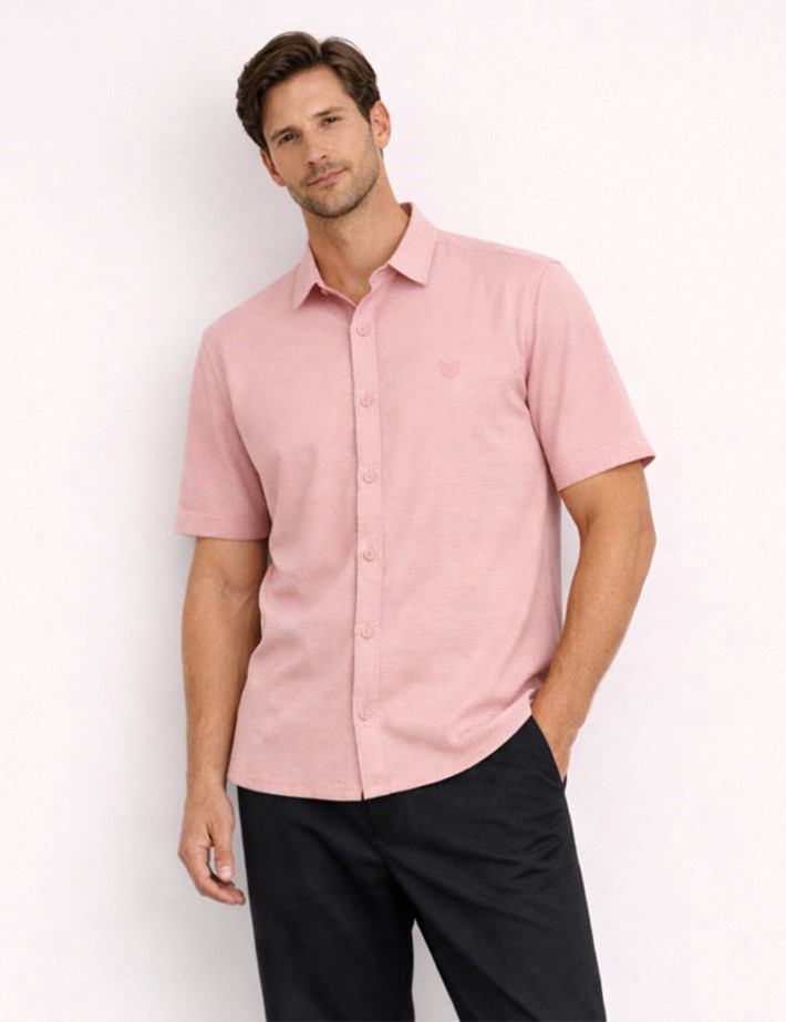 HBT Summer Chic Waffle | Marcello Chemise Rose Homme - 2