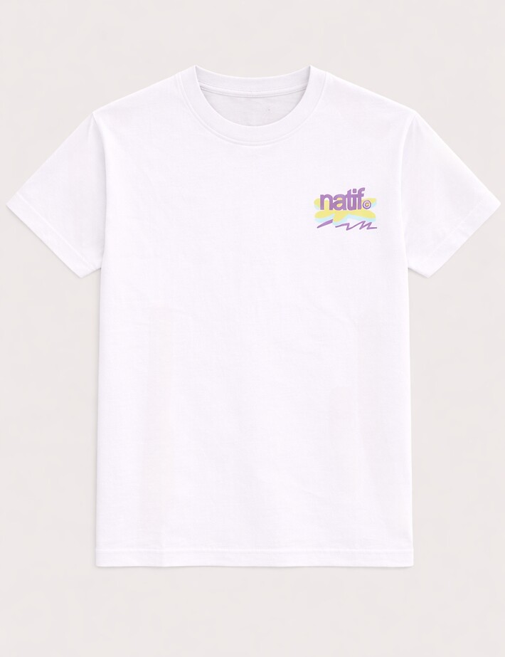 Natif T-Shirt Unisexe Loose Good Vibes Art Blanc