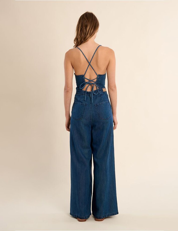 MOLLY BRACKEN Combinaison Fines Bretelles en Jean Brut - 2