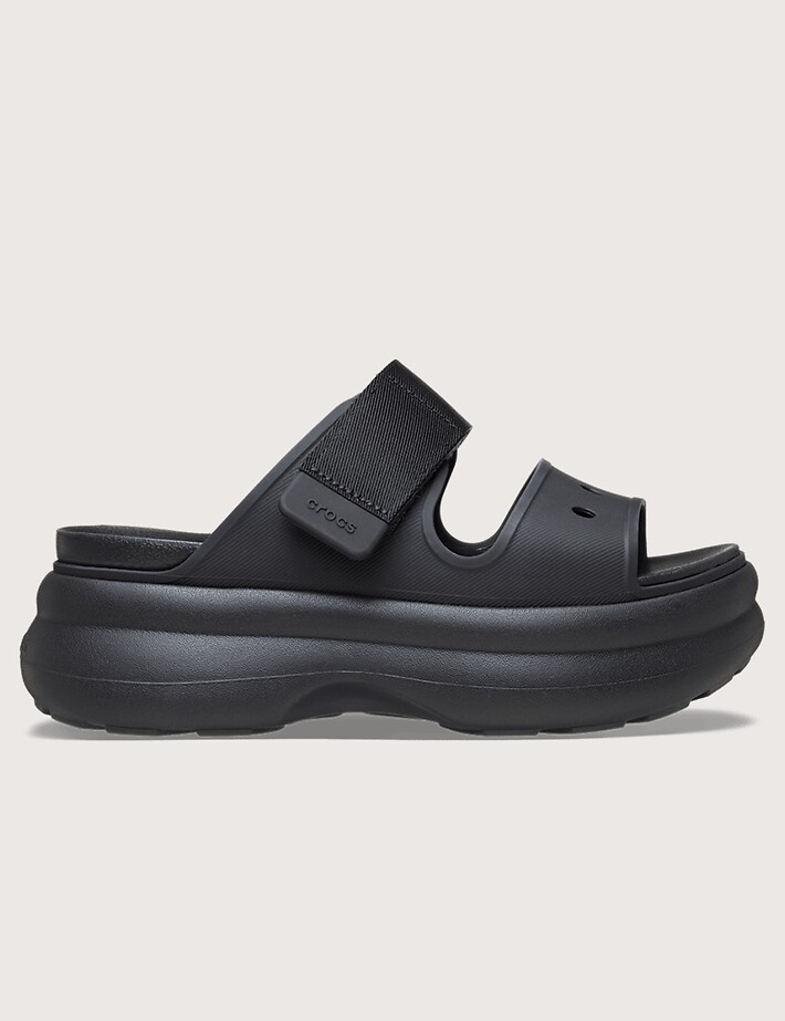Crocs Sandales Compensées Femme Soho Double Bride Noir