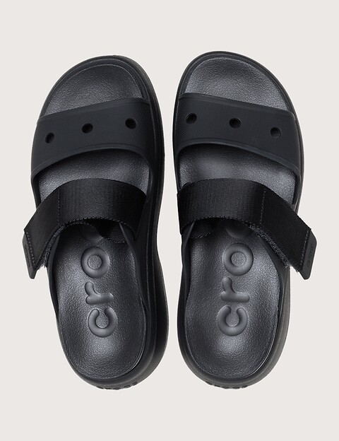Crocs Sandales Compensées Femme Soho Double Bride Noir - 6