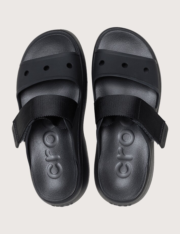 Crocs Sandales Compensées Femme Soho Double Bride Noir - 6