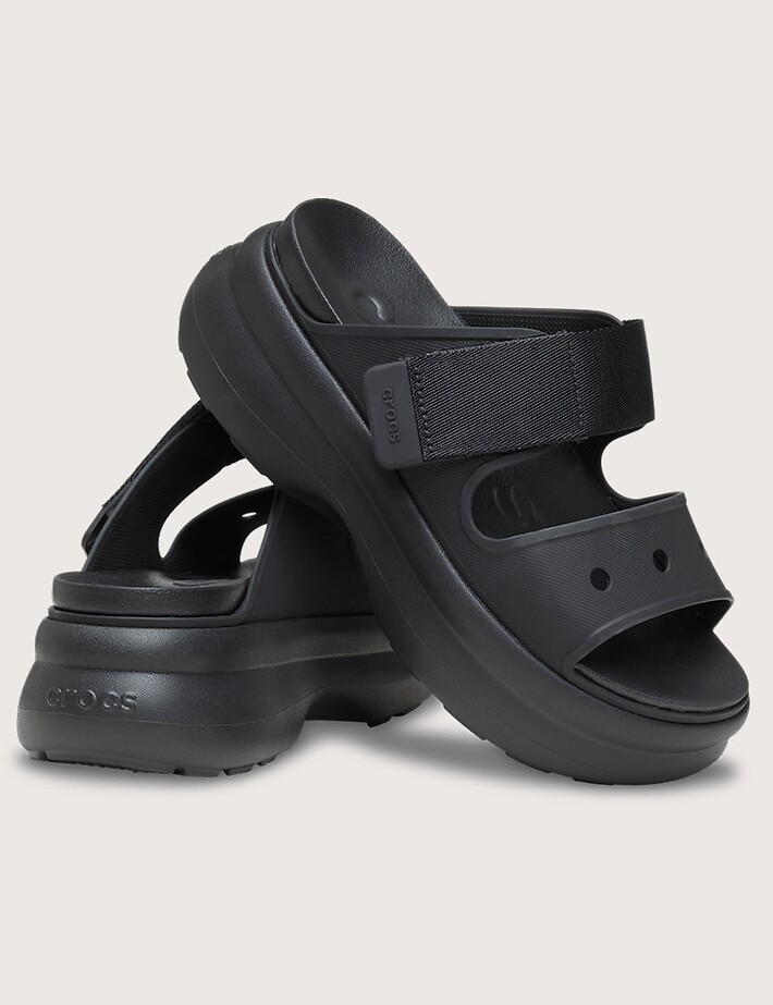 Crocs Sandales Compensées Femme Soho Double Bride Noir - 7