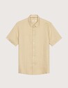 SEINSE Chemise Homme Manches Courtes Lin Beige