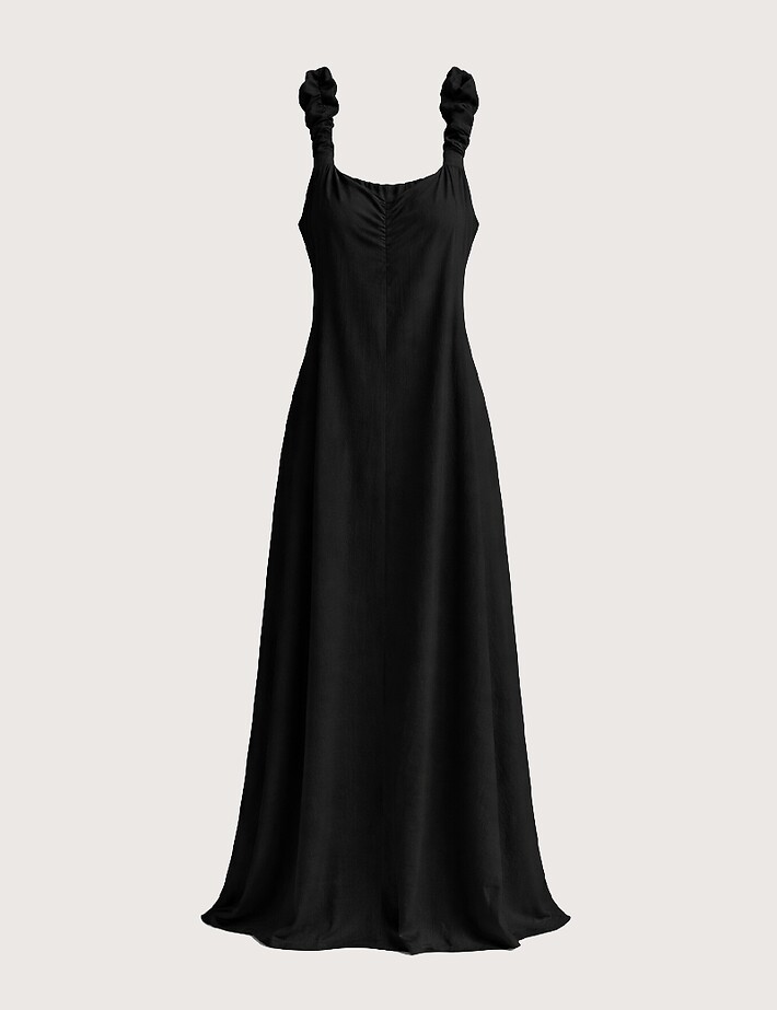 ZEN Robe Longue a Bretelles Noir