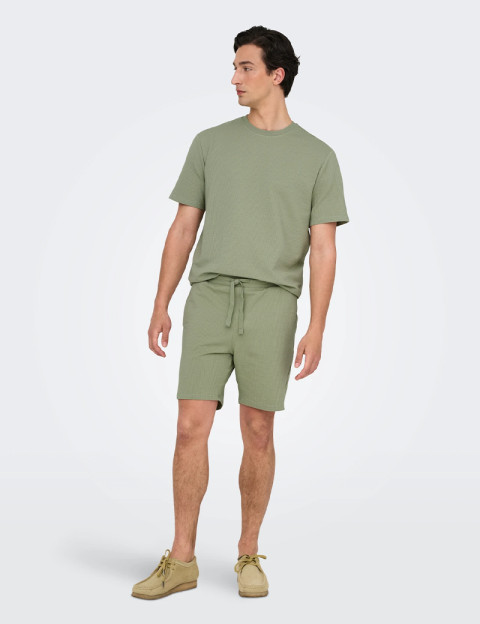 Only & Sons Short Homme Kian Life Gaufré Kaki Noos - 4
