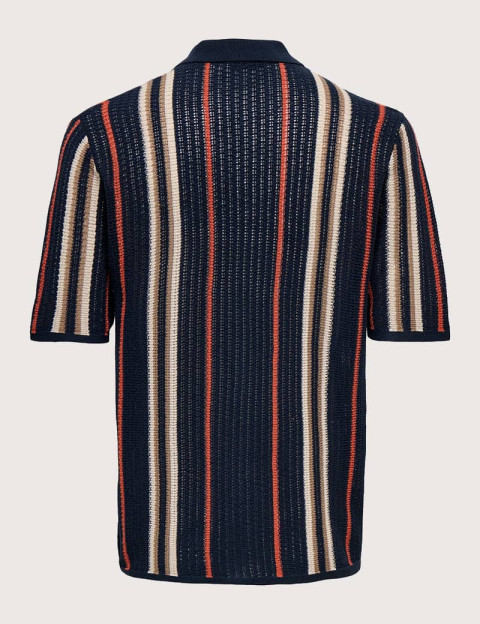 Only & Sons Chemise Homme en Maille Rayé Leon Marine - 6