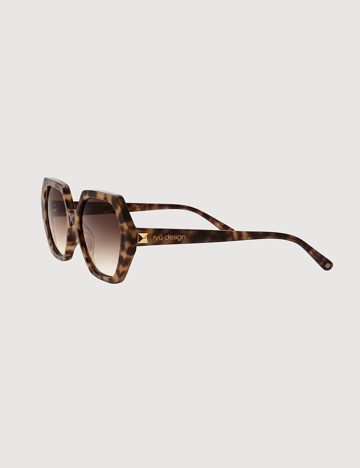 IYÜ Design Lunettes de Soleil Elise Ecaille Marron - 2