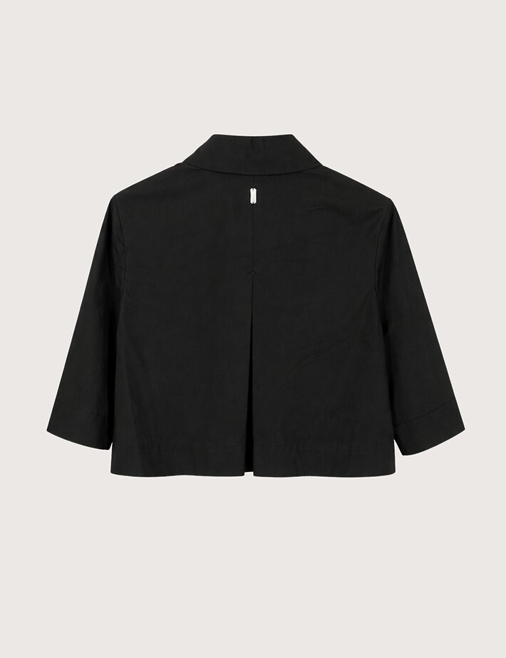 Bomboogie Chemise Femme Manches Courtes en Gabardine Noir - 2