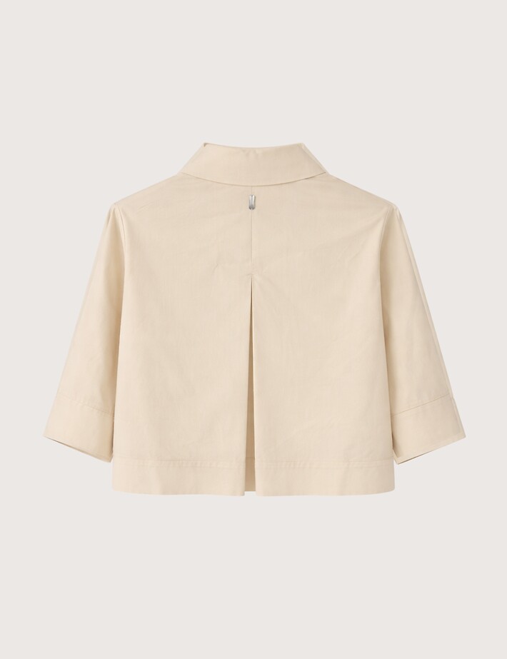 Bomboogie Chemise Femme Manches Courtes en Gabardine Ecru - 2