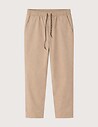 S001 Chino Homme en Lin Coupe Décontractée Beige