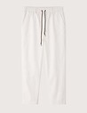 S001 Chino Homme en Lin Coupe Décontractée Ecru