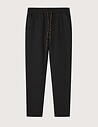 S001 Chino Homme en Lin Coupe Décontractée Noir