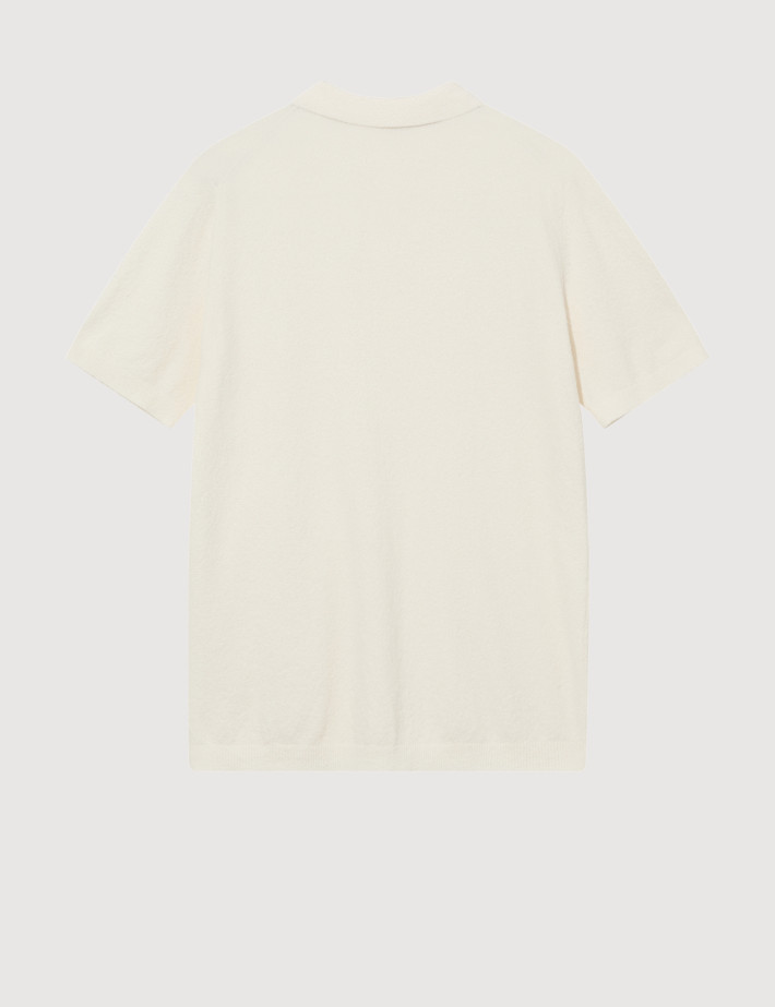 MOS MOSH Polo Homme Manches Courtes Kyle Bouclé Ecru - 3