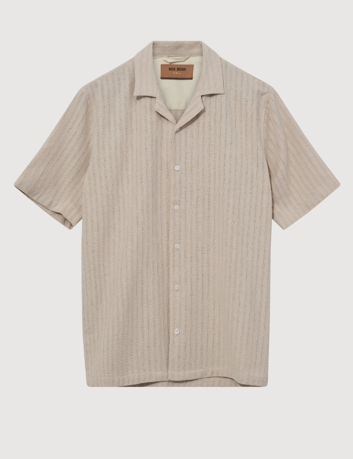 MOS MOSH Chemise Manches Courtes Homme Joe Basso Beige