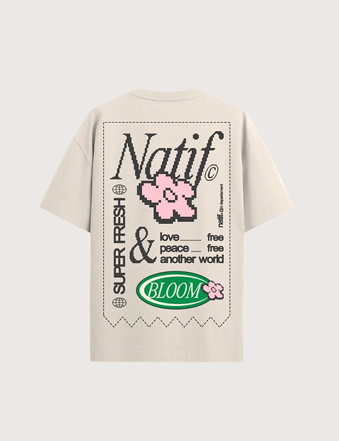Natif T-Shirt Unisexe Super Fresh Bloom Beige - 3