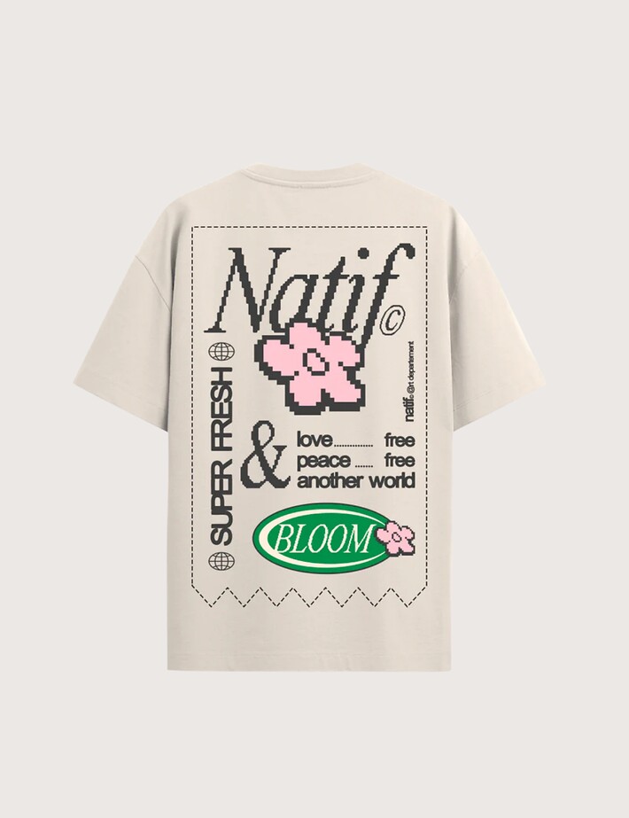 Natif T-Shirt Unisexe Super Fresh Bloom Beige - 3