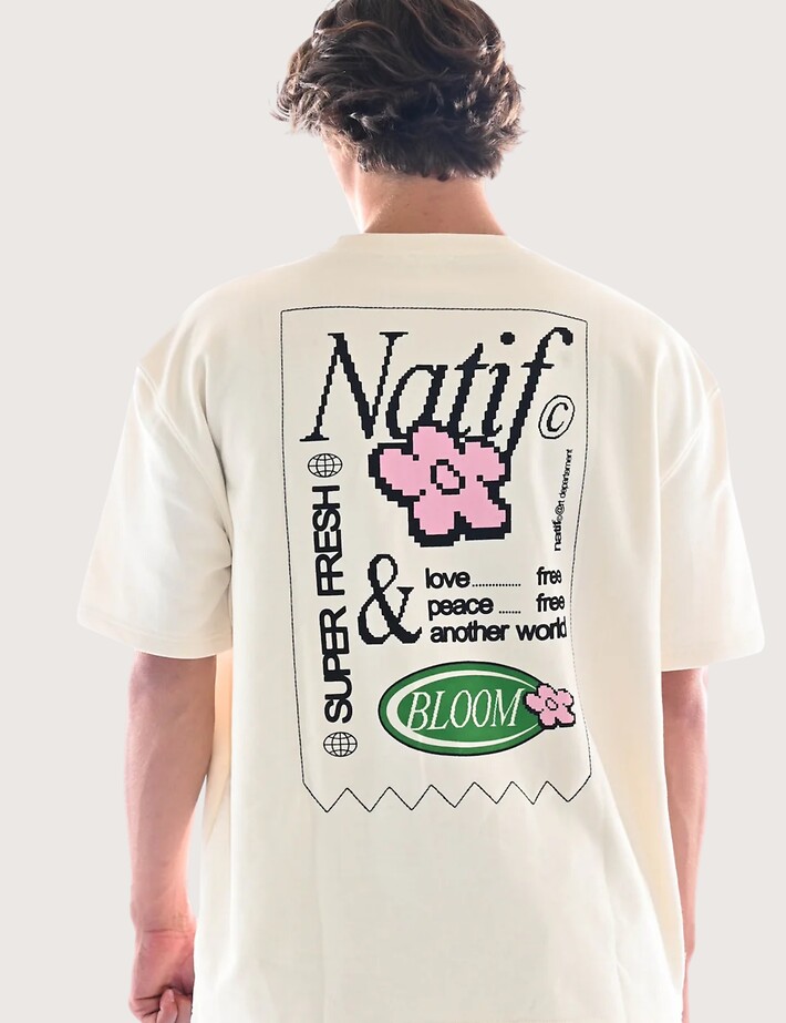 Natif T-Shirt Unisexe Super Fresh Bloom Beige - 2
