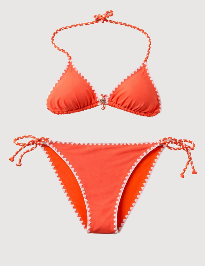 Coco Azul Maillot de Bain Deux Pièces Satiné Orange
