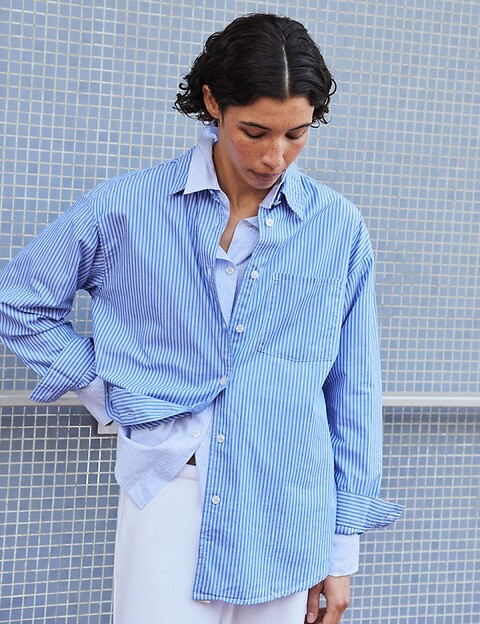 American Vintage Chemise Femme Zatybay à Rayures Bleu - 6