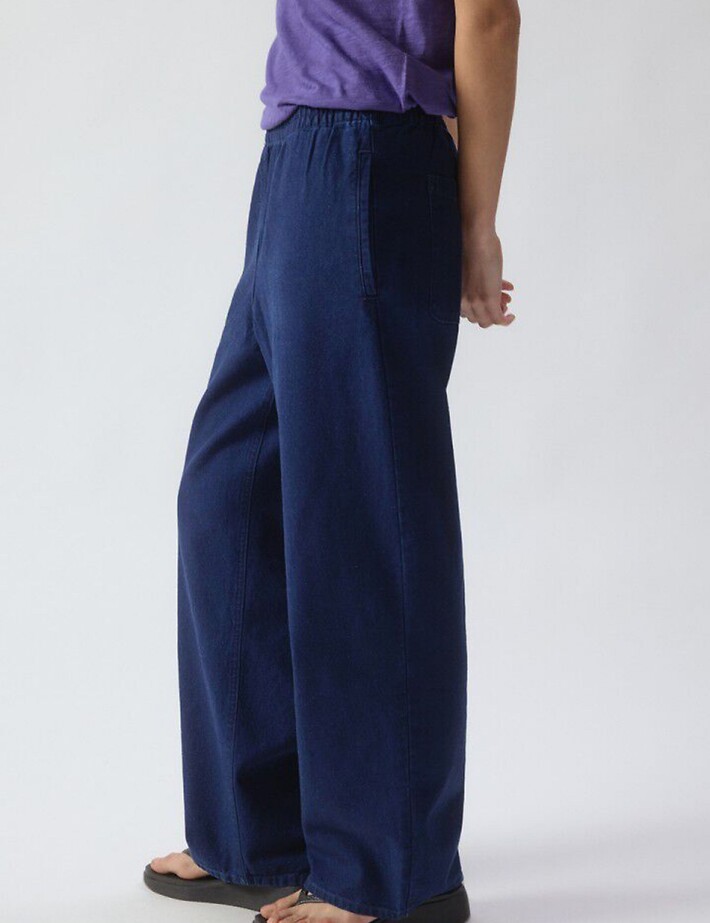 American Vintage Pantalon Femme Comow Bleu Brut - 5