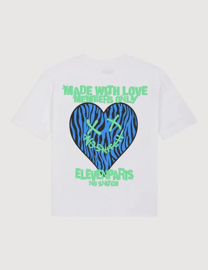 Eleven Paris T-Shirt Mixte Coupe Oversize Janiel Blanc