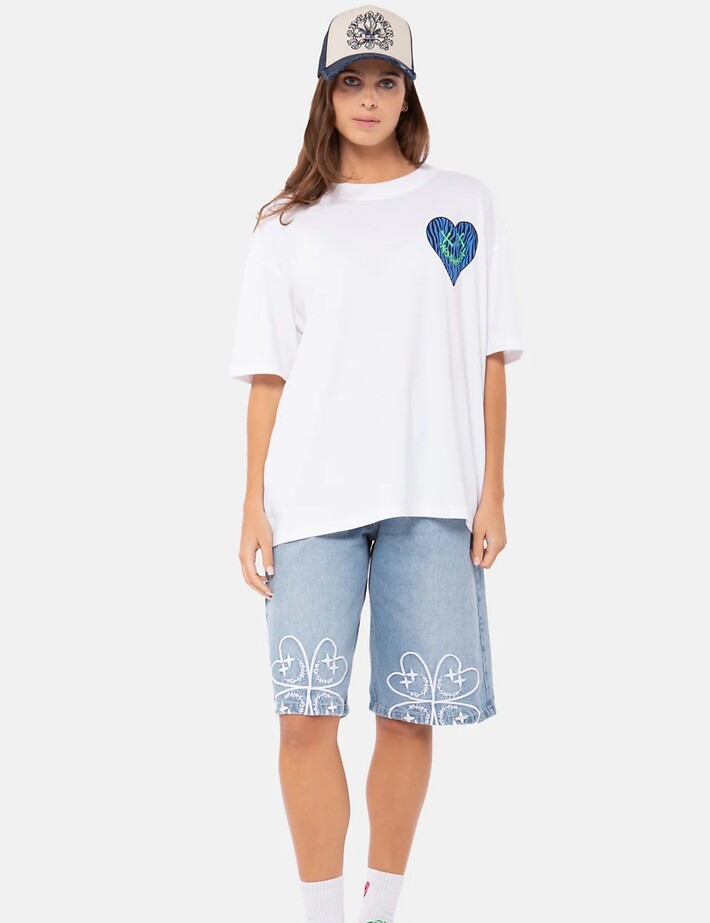 Eleven Paris T-Shirt Mixte Coupe Oversize Janiel Blanc - 3
