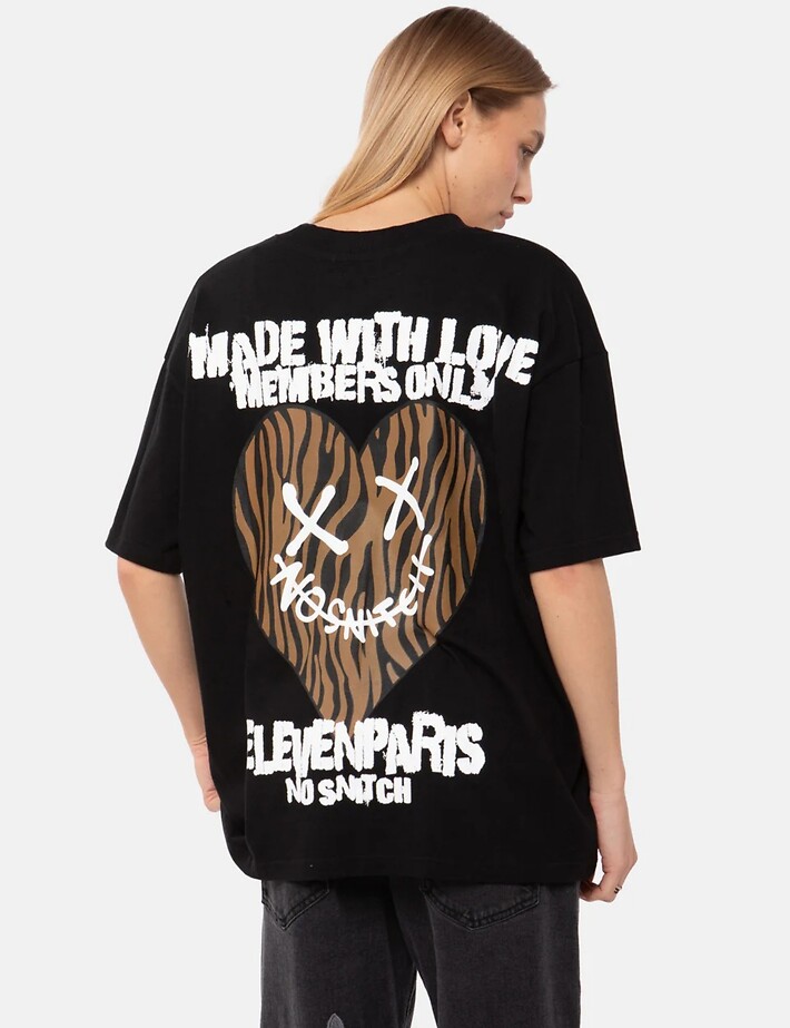 Eleven Paris T-Shirt Mixte Coupe Oversize Janiel Noir - 2