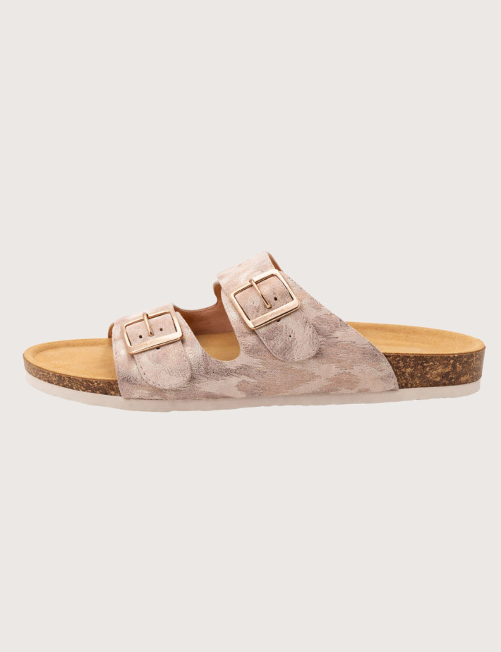Plakton Mules Femme Lamé Léopard Métal Camel - 2