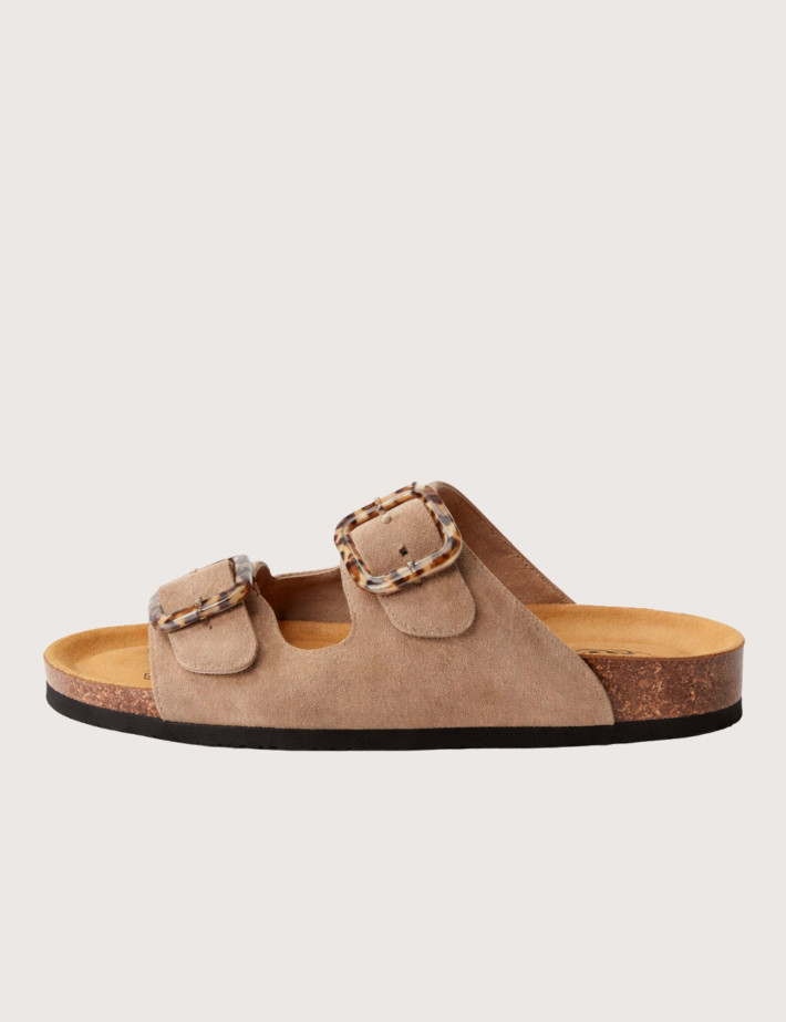 Plakton Mules Femme Double Bride PRT Marron - 4
