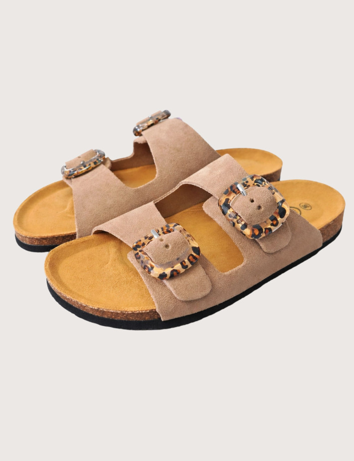 Plakton Mules Femme Double Bride PRT Marron - 2