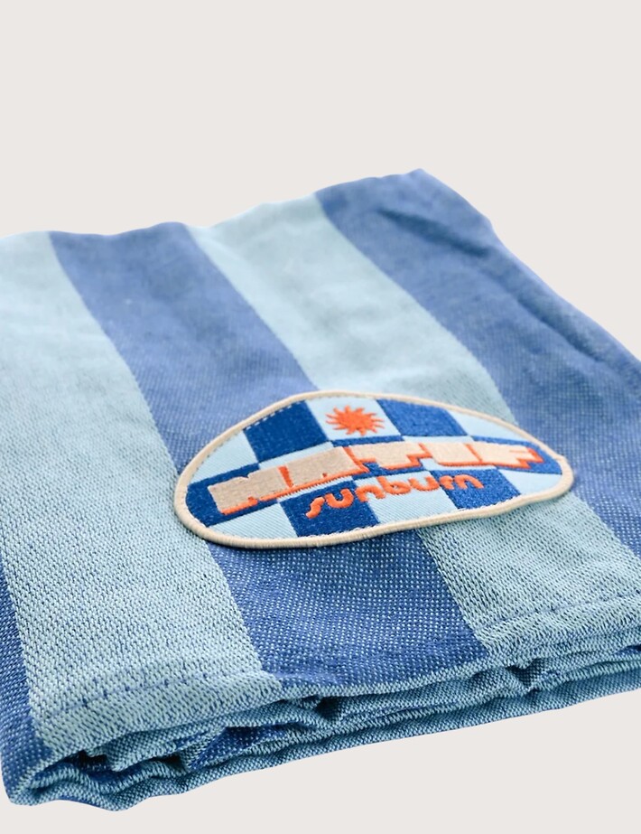 Natif Petite Serviette de Bain Fouta Sunburn Bleu - 3