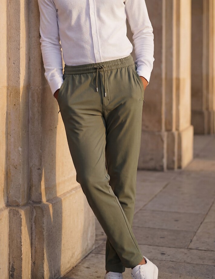 HBT Basics Revo-Class | Oliver Pantalon Kaki Homme - 2