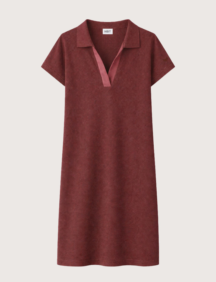 HBT Summer Chic Pique Wave | Brighton Robe Polo Rouge Femme