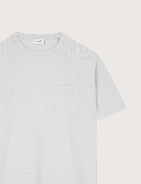 HBT Summer Chic Pique Wave | Twist T-Shirt Blanc Homme - 2