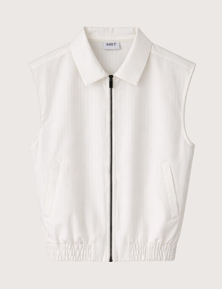 HBT Heritage Chaine & Trame Rayure | Artemis Blouson Blanc