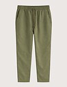 S001 Chino Homme en Lin Coupe Décontractée Kaki