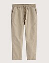S001 Chino Homme en Lin Coupe Décontractée Olive