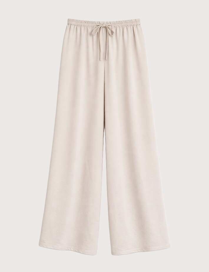 ZEN Pantalon Large Femme Beige Clair