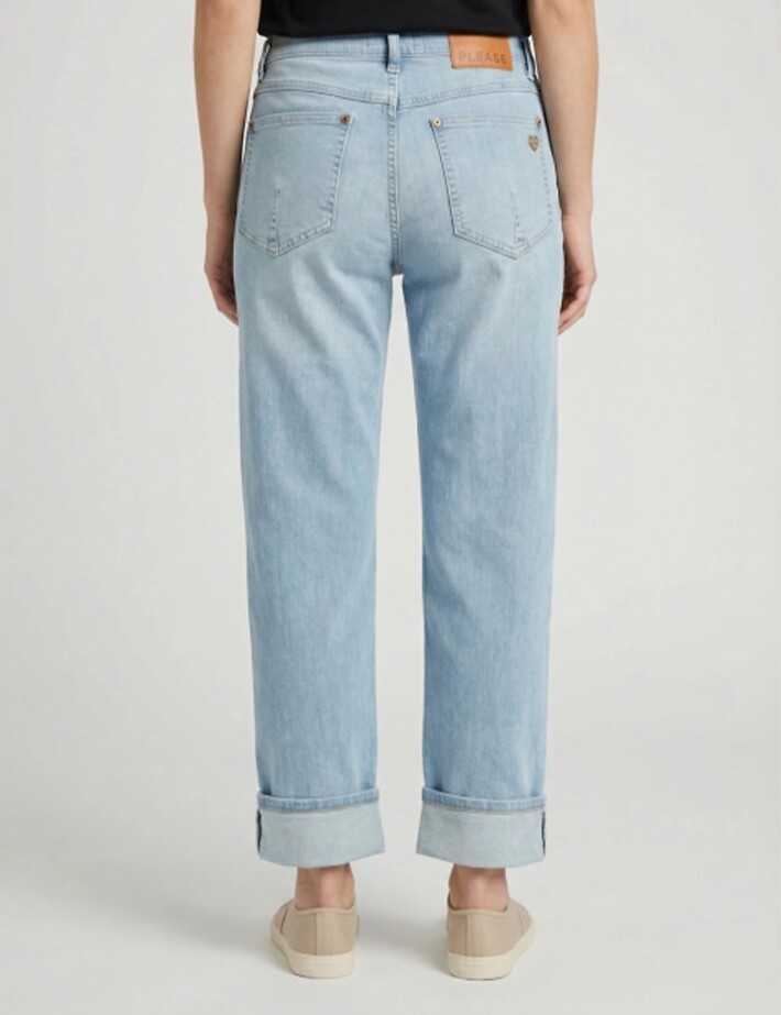PLEASE Jean Femme Clair Revers Chevilles - 2