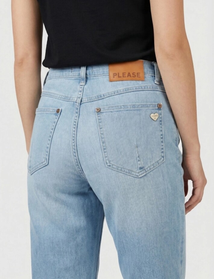 PLEASE Jean Femme Clair Revers Chevilles - 3