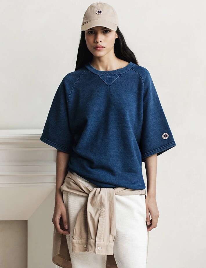 SWEET PANTS Sweat Mixte Mc Col Rond Indigo Bleu - 6