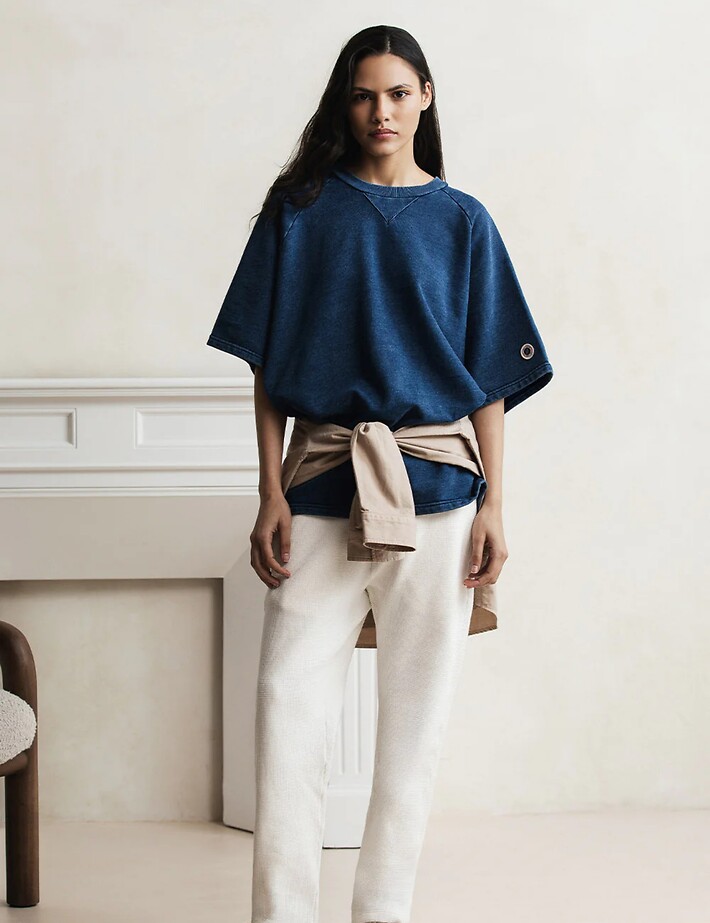 SWEET PANTS Sweat Mixte Mc Col Rond Indigo Bleu - 8
