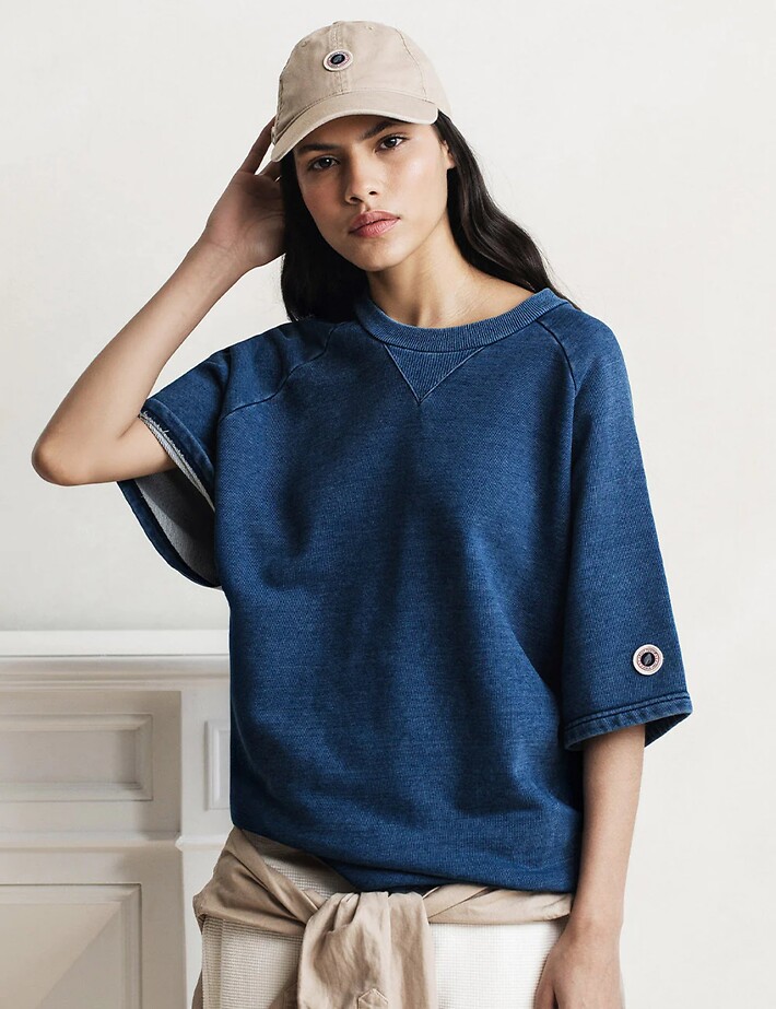 SWEET PANTS Sweat Mixte Mc Col Rond Indigo Bleu - 2