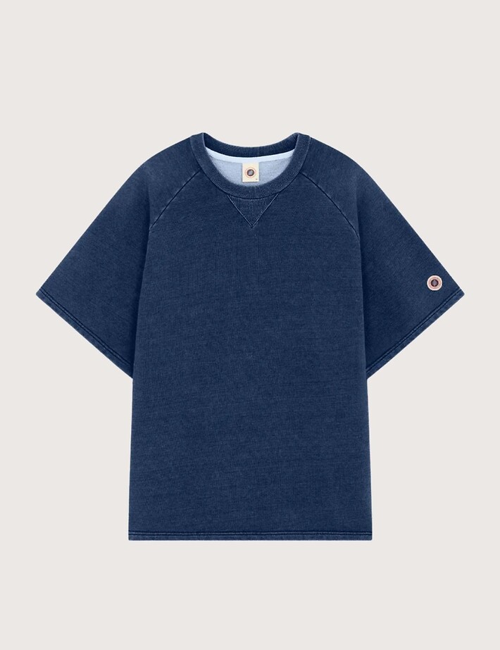 SWEET PANTS Sweat Mixte Mc Col Rond Indigo Bleu