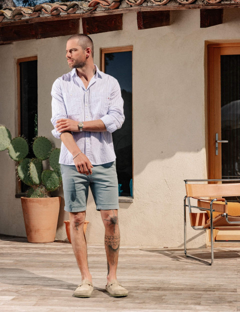 REPLAY Short Homme Benni Regular Bleu Ciel 211 - 5