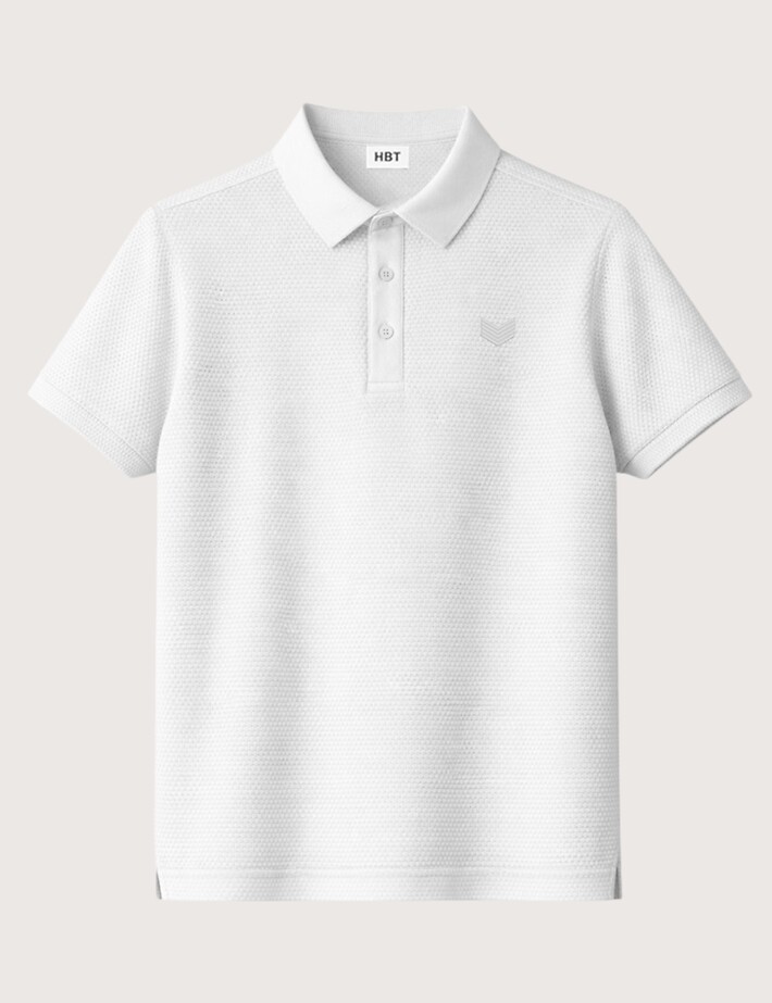 HBT Summer Chic Pique Wave | Rock Polo Blanc Homme