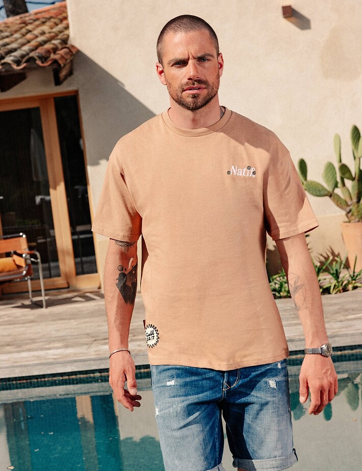 Natif T-Shirt Unisexe Vacation Home Marron - 4