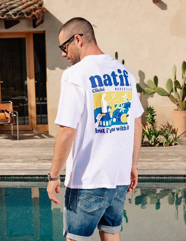 Natif T-shirt Unisexe Marseille Cliché Blanc - 10